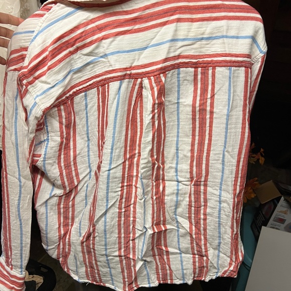 Maurices Red and White Striped Shirt - Picture 3 of 3